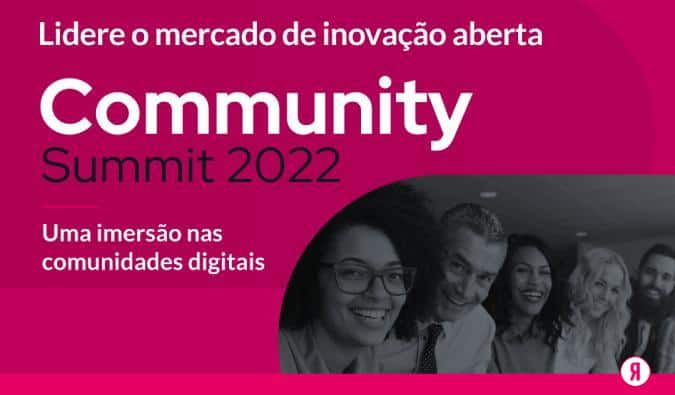 A imagem mostra um anúncio de divulgação do evento Community Summit 2022