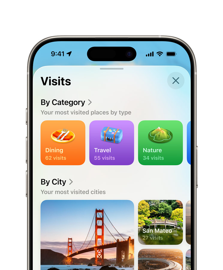 Mapas com rotas inteligentes e locais visitados apple ios 26